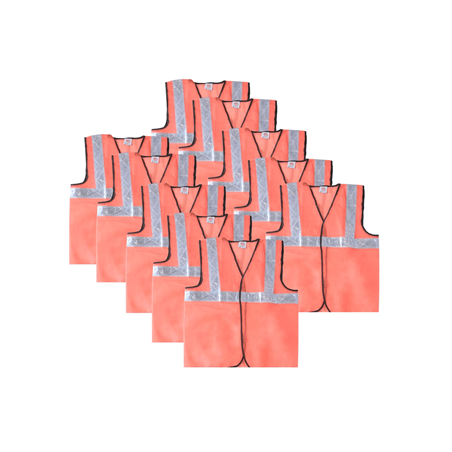 Buy Health Safe Polyester Orange Reflective Safety Jacket