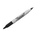 Sharpie Permanent Twin Tip Black Marker Pen 1985877, Bullet Tip, RoHS, Made in United States