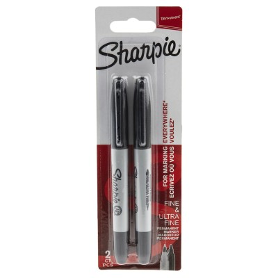 Sharpie Twin Tip Permanent Marker Pen Black Ink Bullet Tip Twin 2 Pc 1986454