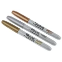 Sharpie Assorted Metallic Fine Tip Permanent Marker Pen Pack 3 Pc 1986006