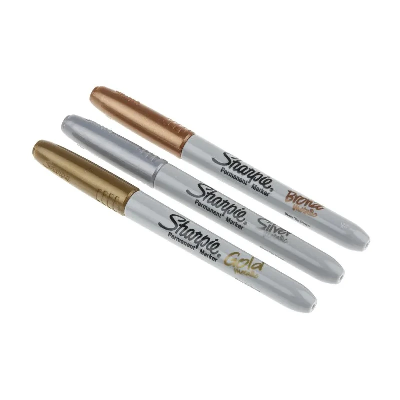 Sharpie Assorted Metallic Fine Tip Permanent Marker Pen Pack 3 Pc 1986006