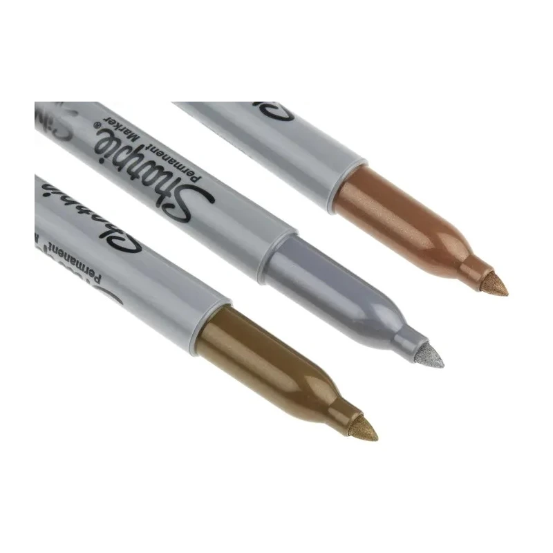 Sharpie Assorted Metallic Fine Tip Permanent Marker Pen Pack 3 Pc 1986006