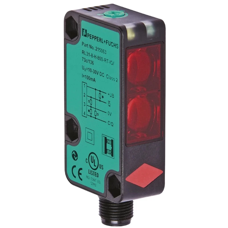 Pepperl + Fuchs Retroreflective Photoelectric Sensor Block Style 9 m Detection Range Push Pull Output IP67 RL31-54/73c/136