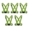 Robustt High Visibility Green Protective Safety Reflective Vest Belt Jacket, (Pack of 5)