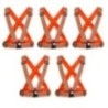 Robustt High Visibility Orange Protective Safety Reflective Vest Belt Jacket, (Pack of 5)