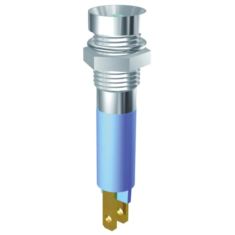 Signal Construct Blue LED Panel Mount Indicator 8 mm, Solder Tab Termination, 12-14V SMZD08022