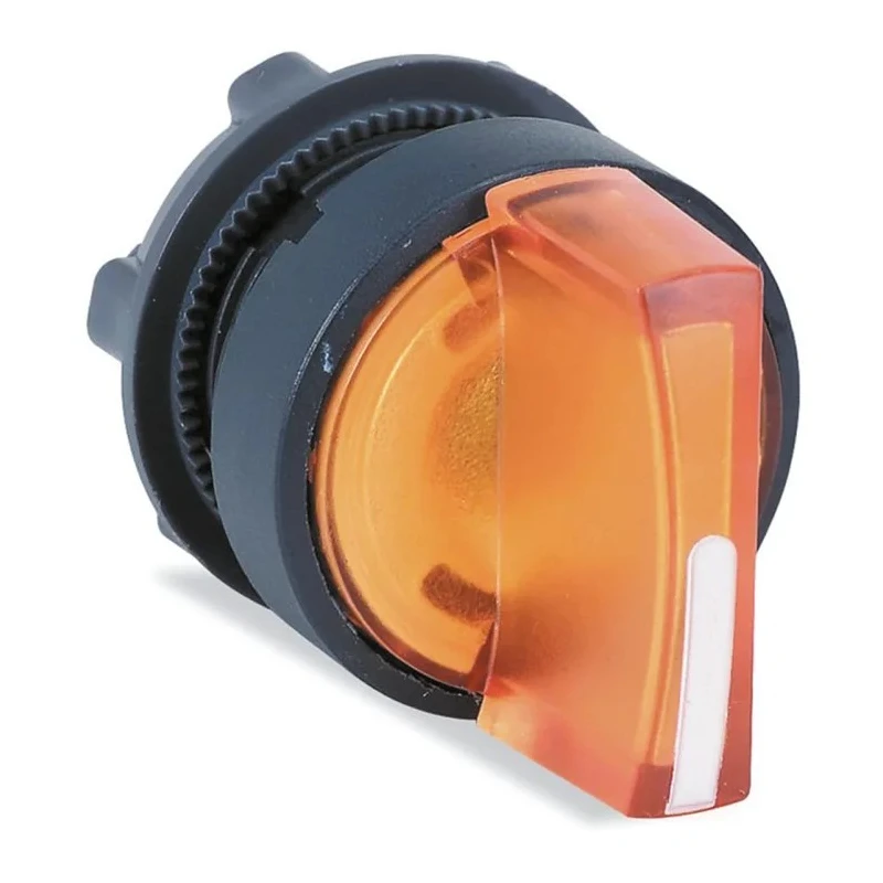 Schneider Electric Harmony Series 3 Position Illuminated Selector Switch Head, 22 mm Cutout, Orange Handle, IP65 ZB5AK1553