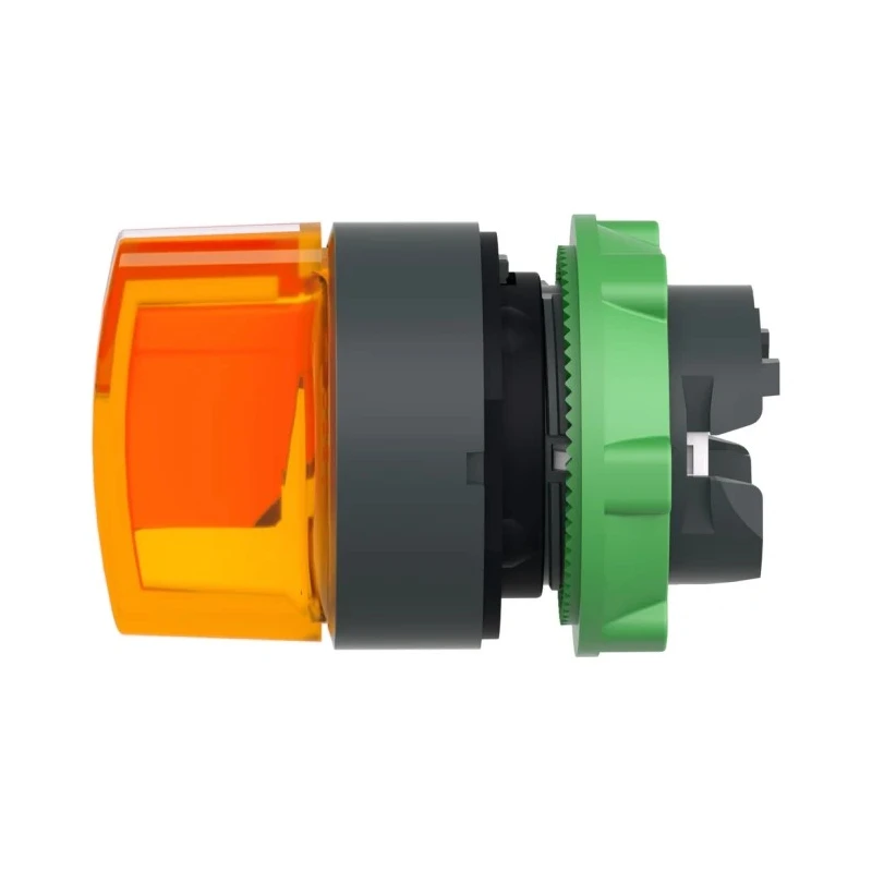 Schneider Electric Harmony Series 3 Position Illuminated Selector Switch Head, 22 mm Cutout, Orange Handle, IP65 ZB5AK1553