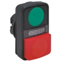 Schneider Electric Harmony XB5 Series Red, Green Momentary Push Button Head, 22 mm Cutout, Plastic, IP66, IP69K ZB5AW7L3740