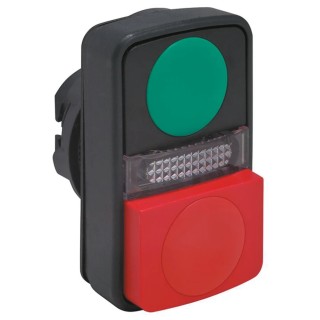Schneider Electric Harmony XB5 Series Red, Green Momentary Push Button Head, 22 mm Cutout, Plastic, IP66, IP69K ZB5AW7L3740