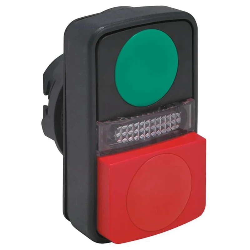 Schneider Electric Harmony XB5 Series Red, Green Momentary Push Button Head, 22 mm Cutout, Plastic, IP66, IP69K ZB5AW7L3740