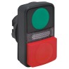 Schneider Electric Harmony XB5 Series Red, Green Momentary Push Button Head, 22 mm Cutout, Plastic, IP66, IP69K ZB5AW7L3740