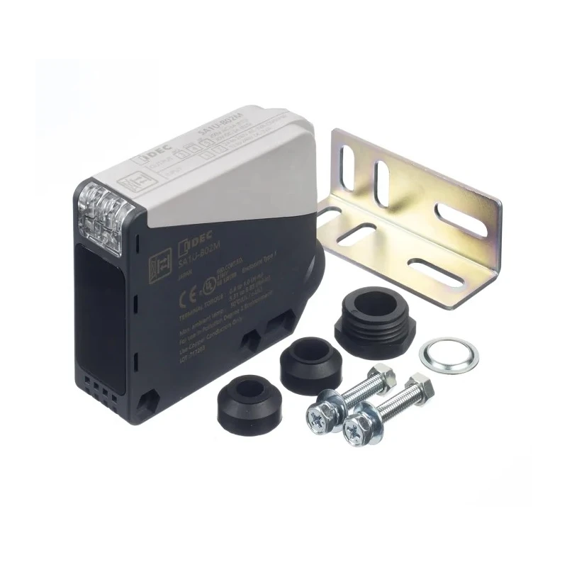 Idec Background Suppression Photoelectric Sensor, Block Sensor, 2 m Detection Range, Relay Output, IP67, 250V AC SA1U-B02M