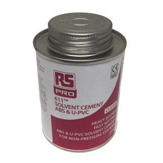 RS PRO Plastic Pipe Cement 250 ml Tin Solvent-Based Thixotropic PVC CPVC Sealant 179-6160