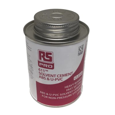 RS PRO Plastic Pipe Cement 250 ml Tin Solvent-Based Thixotropic PVC CPVC Sealant 179-6160