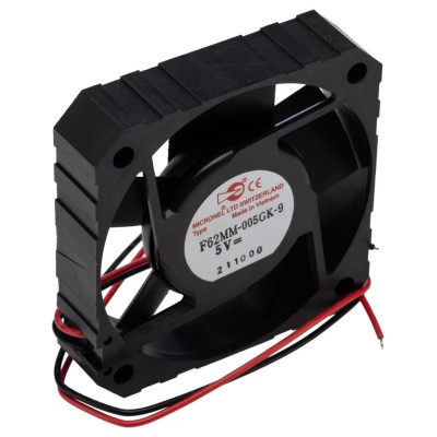 Micronel F62MM-9 Series Axial Fan 5V DC 1.9W 200mA Max Air Flow 22m³/h 62 x 62 x 15 mm F62MM-9