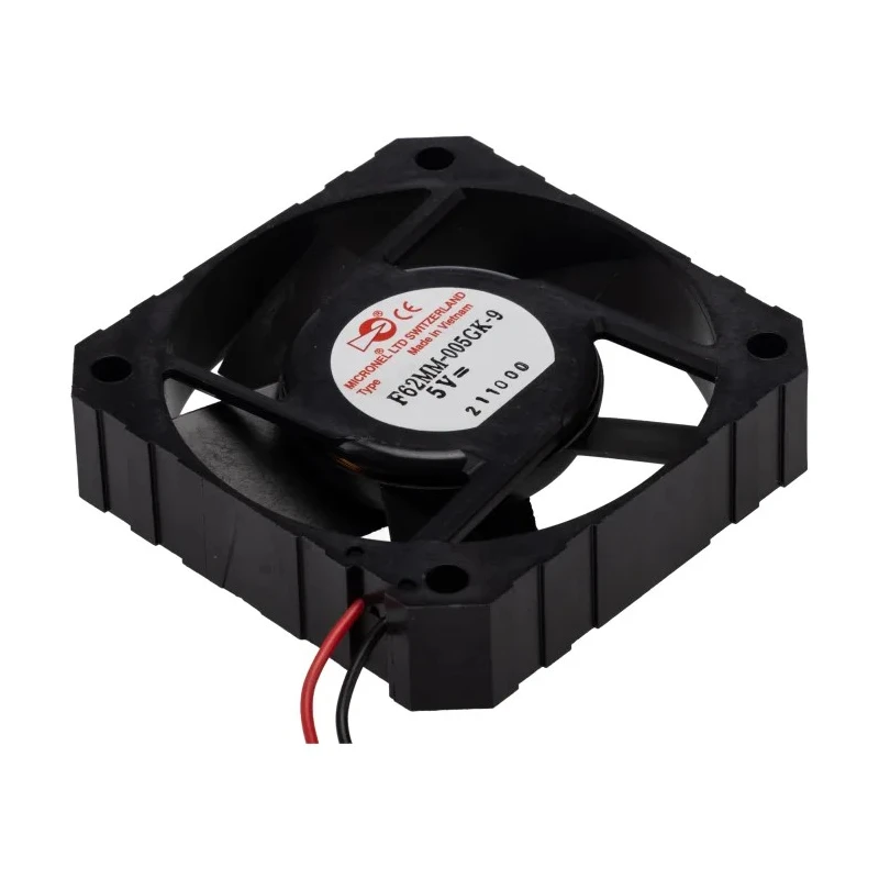 Micronel F62MM-9 Series Axial Fan 5V DC 1.9W 200mA Max Air Flow 22m³/h 62 x 62 x 15 mm F62MM-9