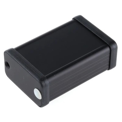 Hammond 1455 Series Aluminium Black Black Lid Enclosure IP54 25mm x 60mm x 45mm 1455D601BK