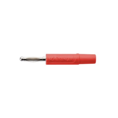 Schutzinger Red Male Banana Plug 2 mm Connector, Solder Termination, 33 V ac, 70 V dc, 10 A, Nickel Plating FK 02 L Ni / RT
