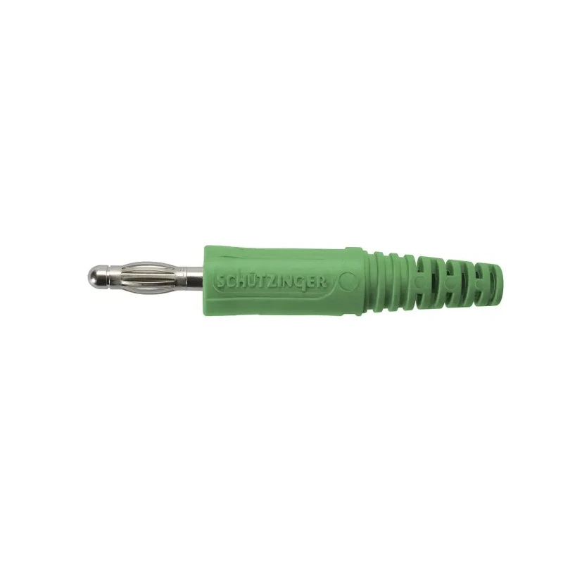Schutzinger Green Male Banana Plug 4 mm Connector Solder Termination 70V dc 32A Nickel Plating FK 9 L Ni / GN