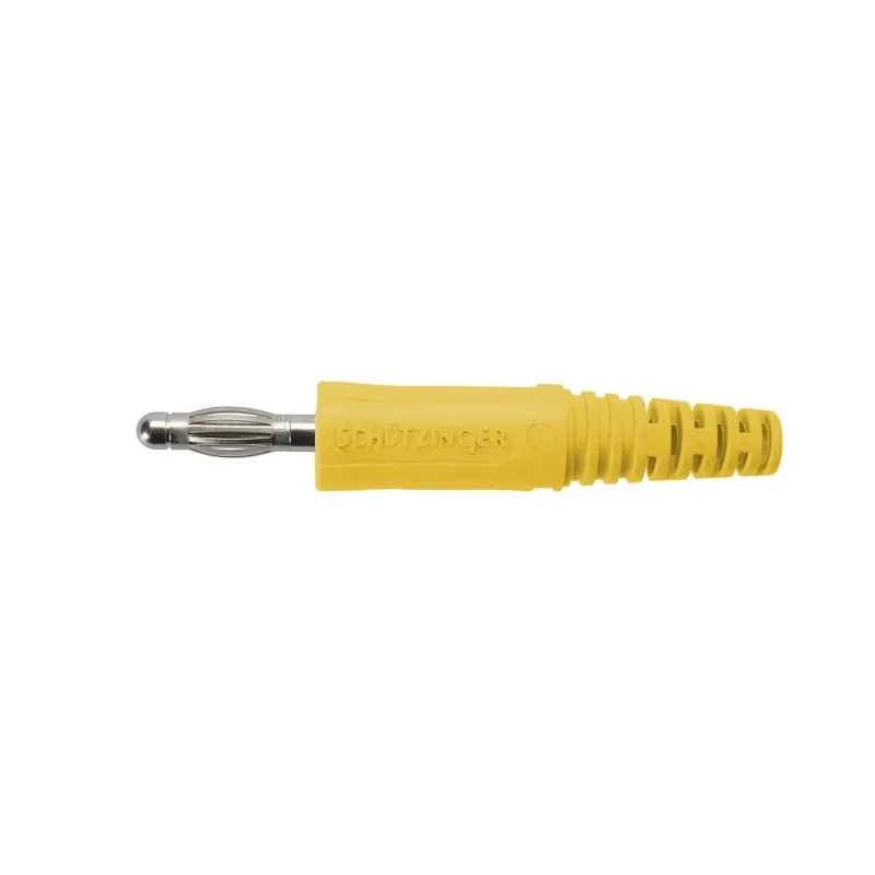 Schutzinger Yellow Male Banana Plug 4 mm Connector 70V dc 32A Nickel Plating FK 9 L Ni / GE