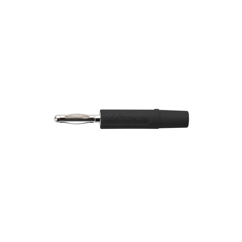 Schutzinger Black Male Banana Plug 2 mm Connector, Solder Termination, 33 V AC, 70 V DC, 10 A, Nickel Plating FK 02 L Ni / SW