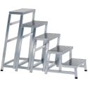 Zarges Aluminium Work Platform 0.4m Height 150kg Load Capacity 3 Steps 8.7kg Weight 40262