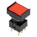 Omron A16 Series Illuminated Push Button Switch Panel Mount 16 mm Cutout DPDT Red LED IP65 30 V dc 250 V A165L-JRM-24D-2