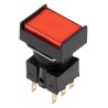 Omron A16 Series Illuminated Push Button Switch Panel Mount 16 mm Cutout DPDT Red LED IP65 30 V dc 250 V A165L-JRM-24D-2