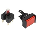 Omron A16 Series Illuminated Push Button Switch Panel Mount 16 mm Cutout DPDT Red LED IP65 30 V dc 250 V A165L-JRM-24D-2