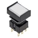 Omron A16 Series Illuminated Push Button Switch Panel Mount 16 mm Cutout DPDT White LED IP65 30 V dc 250 V A165L-JWM-24D-2