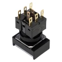 Omron A16 Series Illuminated Push Button Switch Panel Mount 16 mm Cutout DPDT White LED IP65 30 V dc 250 V A165L-JWM-24D-2