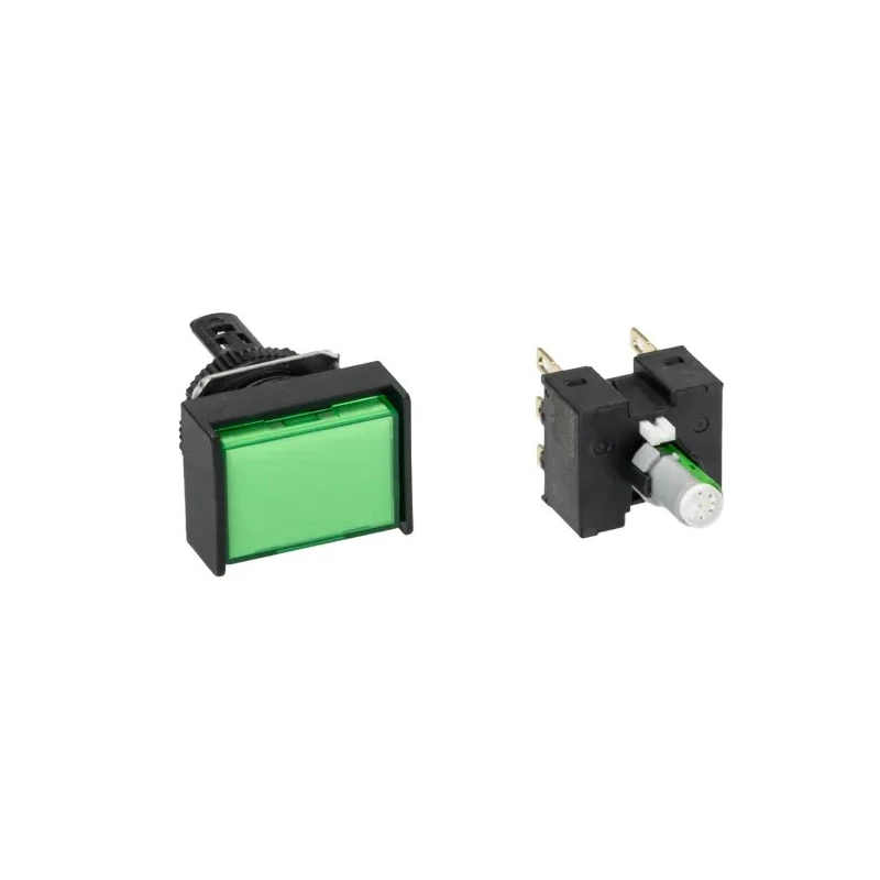 Omron Illuminated Push Button Switch Panel Mount DPDT Contact Configuration 16 mm Cutout Green LED IP65 30 V A165L-JGM-24D-2
