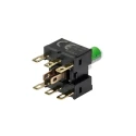Omron Illuminated Push Button Switch Panel Mount DPDT Contact Configuration 16 mm Cutout Green LED IP65 30 V A165L-JGM-24D-2