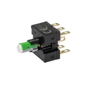 Omron Illuminated Push Button Switch Panel Mount DPDT Contact Configuration 16 mm Cutout Green LED IP65 30 V A165L-JGM-24D-2