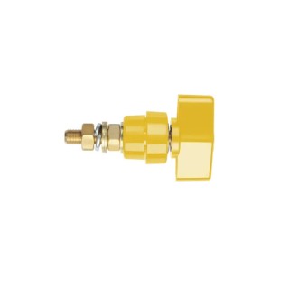 Schutzinger 4 mm Yellow Insulated Terminal Post, Brass Body, 1kV, 100A, M8 x 0.75 Thread POL 102 L / GE