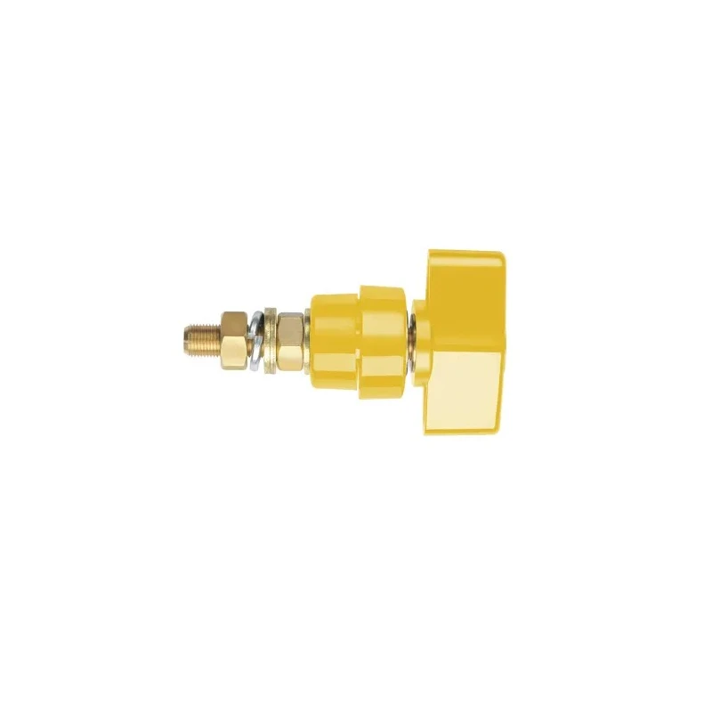 Schutzinger 4 mm Yellow Insulated Terminal Post, Brass Body, 1kV, 100A, M8 x 0.75 Thread POL 102 L / GE
