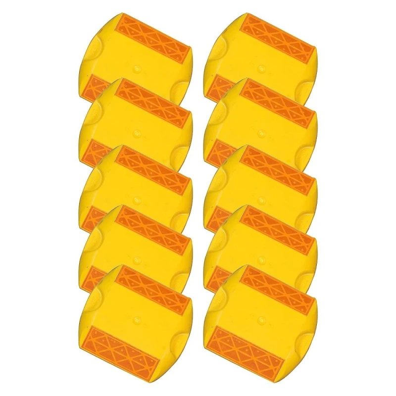 robustt-road-reflector-yellow-and-red-plastic-abs-road-stud-set-of-10-pieces-58210
