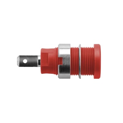 Schutzinger Red Female Banana Socket, 4 mm Connector, 1 kV Voltage, 24 A Current, Nickel Plating SEB 7077 Ni / RT