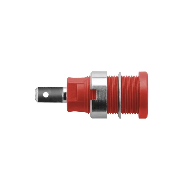 Schutzinger Red Female Banana Socket, 4 mm Connector, 1 kV Voltage, 24 A Current, Nickel Plating SEB 7077 Ni / RT
