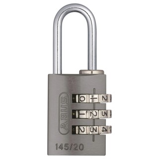 ABUS Aluminium Weatherproof Combination Padlock 3 mm Shackle Diameter 20 mm Length 22.5 mm Width 34599 145/20 Black