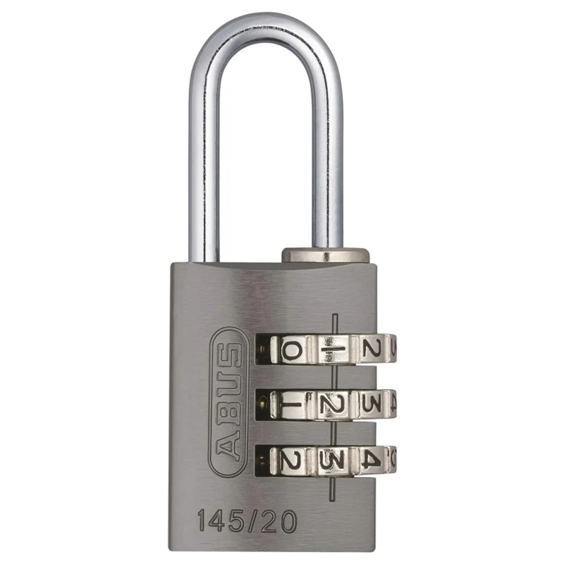 ABUS Aluminium Weatherproof Combination Padlock 3 mm Shackle Diameter 20 mm Length 22.5 mm Width 34599 145/20 Black