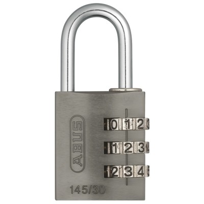 RS PRO Aluminium Combination Padlock Weatherproof 5 mm Shackle 31.5 mm Body 34601 145/30 Black