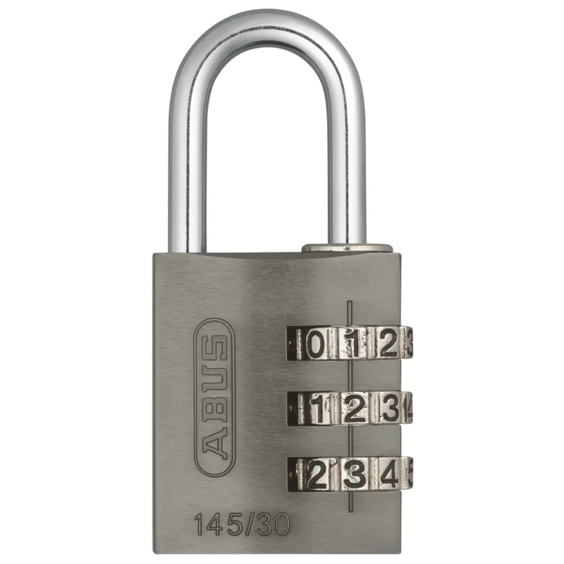 RS PRO Aluminium Combination Padlock Weatherproof 5 mm Shackle 31.5 mm Body 34601 145/30 Black