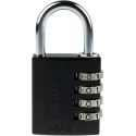 RS PRO Aluminium Combination Padlock Weatherproof 6 mm Shackle Diameter 26 mm Shackle Length Black 41.5 34605 145/40 Black