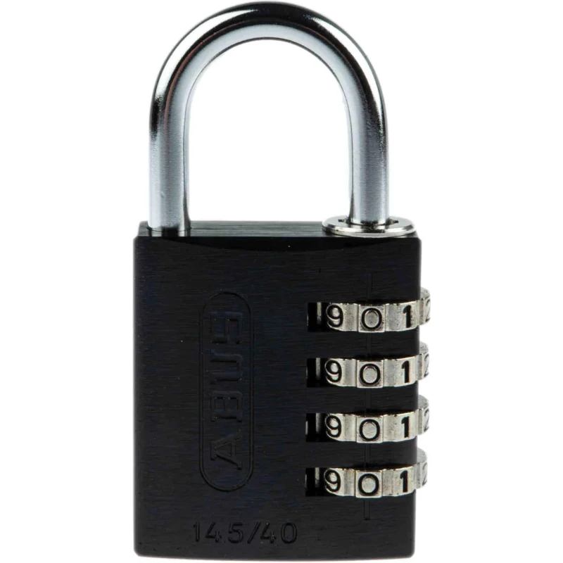 RS PRO Aluminium Combination Padlock Weatherproof 6 mm Shackle Diameter 26 mm Shackle Length Black 41.5 34605 145/40 Black