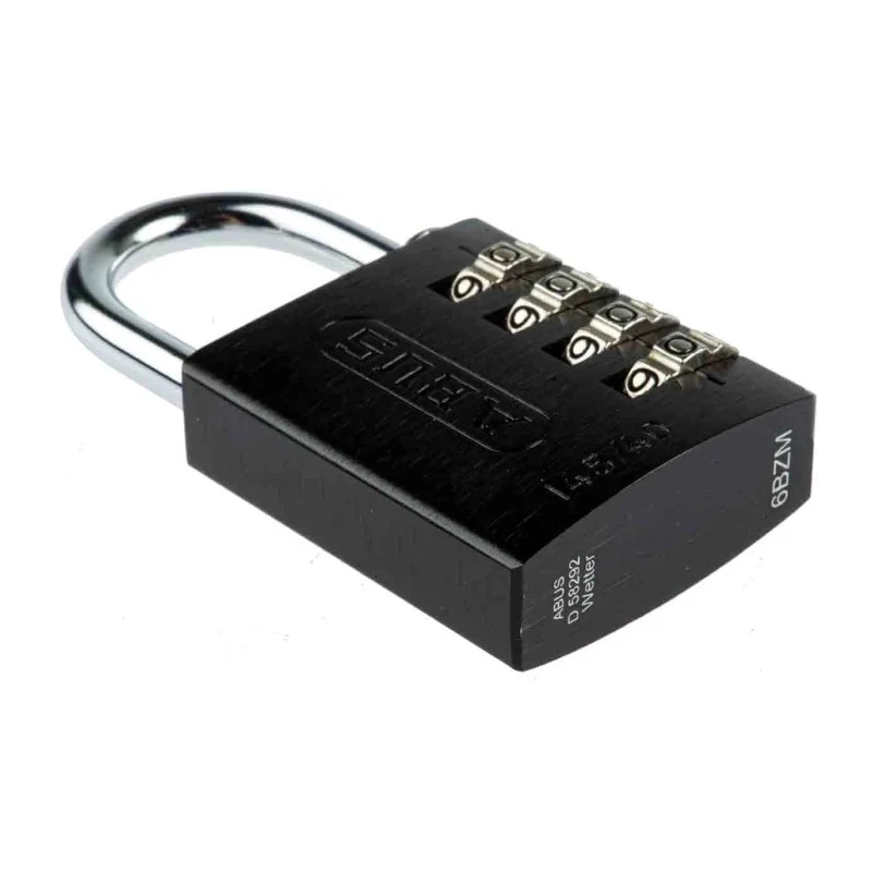 RS PRO Aluminium Combination Padlock Weatherproof 6 mm Shackle Diameter 26 mm Shackle Length Black 41.5 34605 145/40 Black
