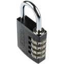 RS PRO Aluminium Combination Padlock Weatherproof 6 mm Shackle Diameter 26 mm Shackle Length Black 41.5 34605 145/40 Black
