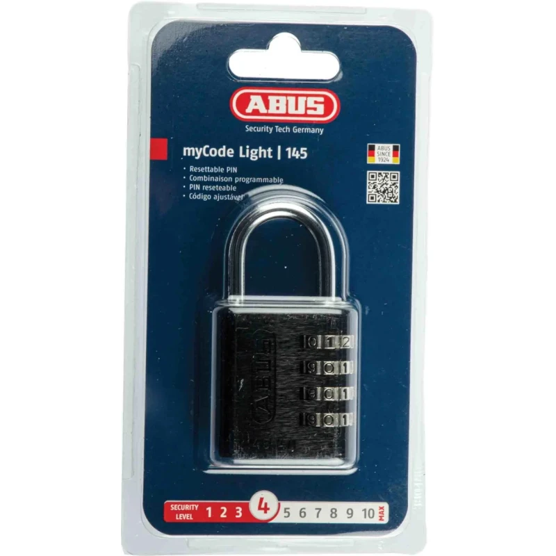 RS PRO Aluminium Combination Padlock Weatherproof 6 mm Shackle Diameter 26 mm Shackle Length Black 41.5 34605 145/40 Black