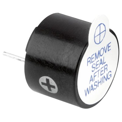RS PRO Buzzer Through Hole 15V 85 dB @ 1m AC Continuous Tone Black Noryl Housing 179-7450